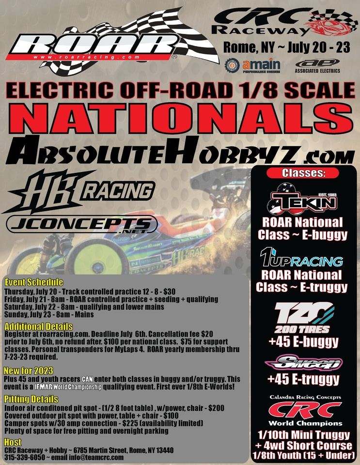 2023 ROAR Offroad 1/8th Electric Nationals, CRC Raceway & Hobbies ...