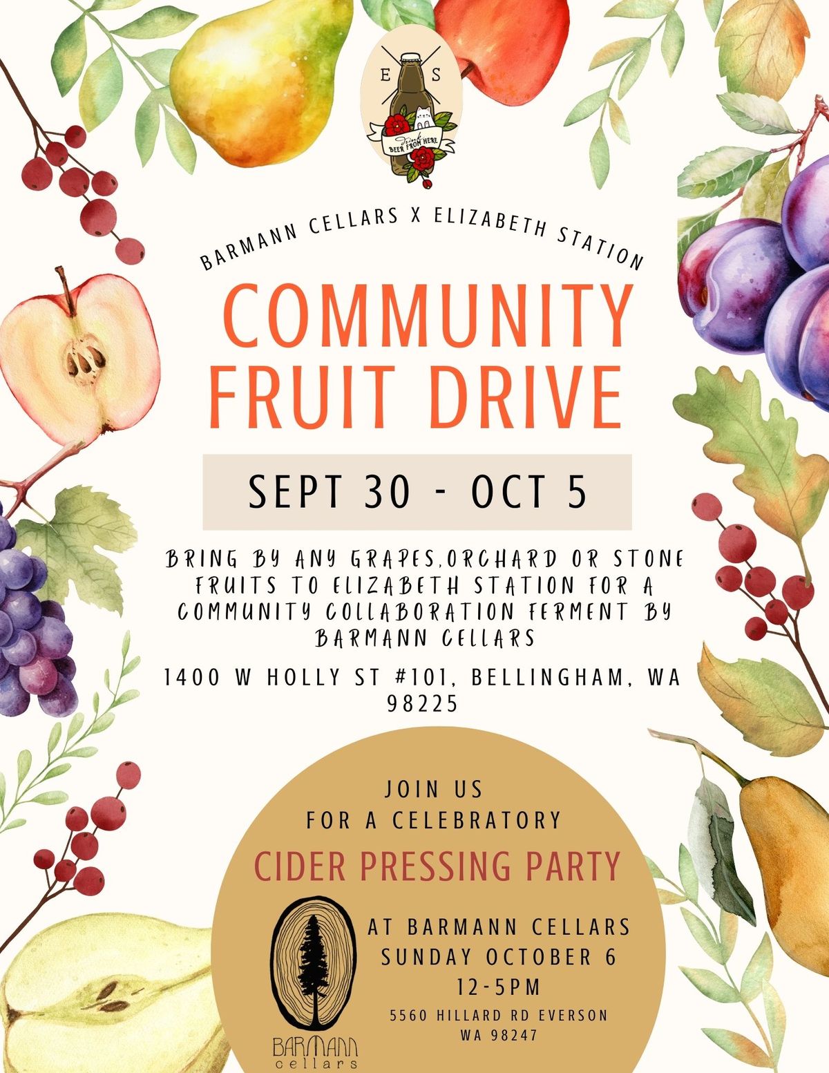 Community Fruit Drive With Barmann Cellars