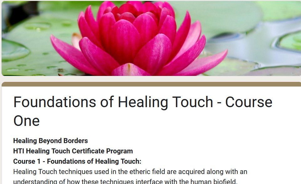 Healing Touch Course 1 - Feb 15\/16, 2025