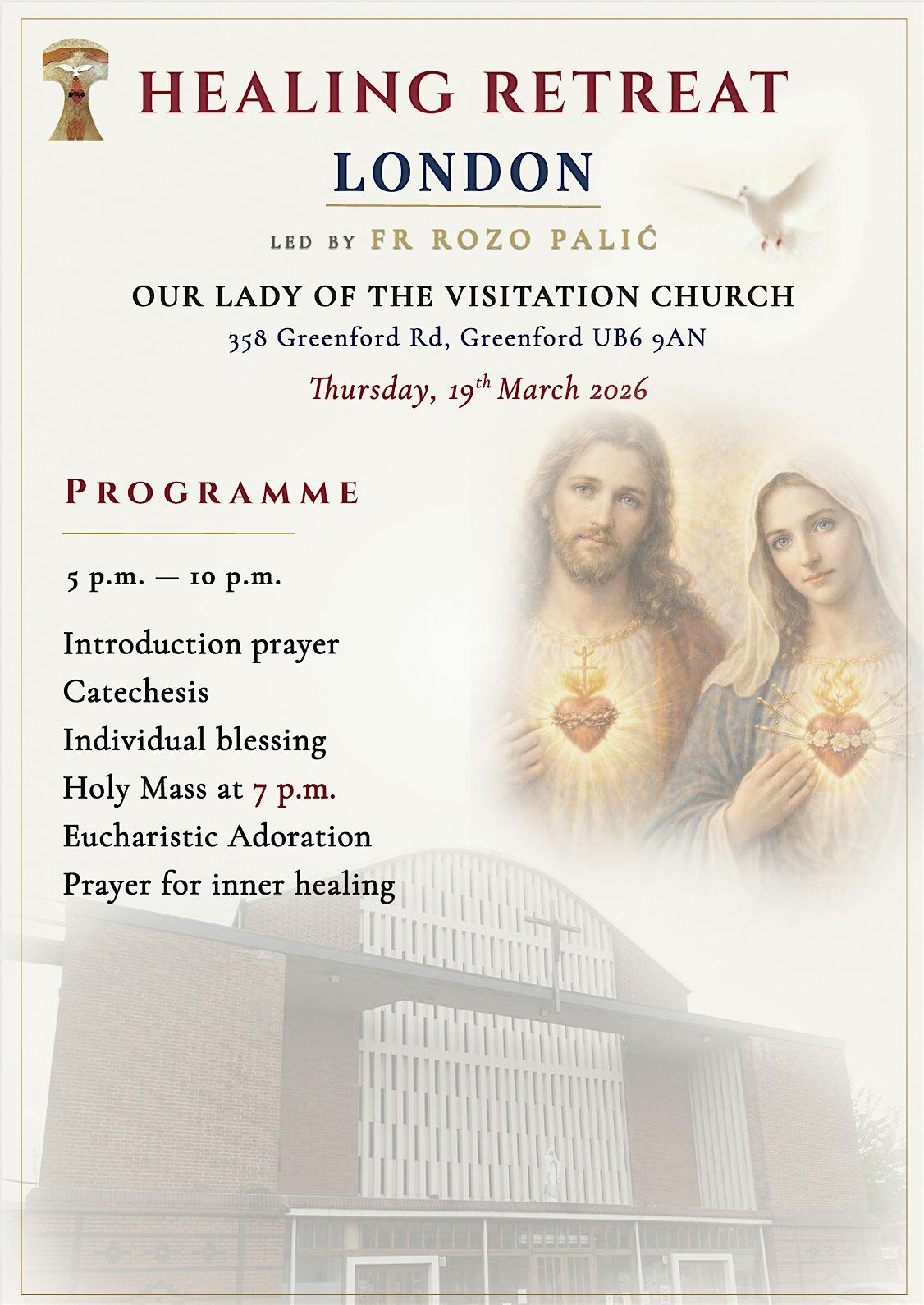 Healing Retreat led by Fr Rozo Palic - 19 March 2026, The Roman ...