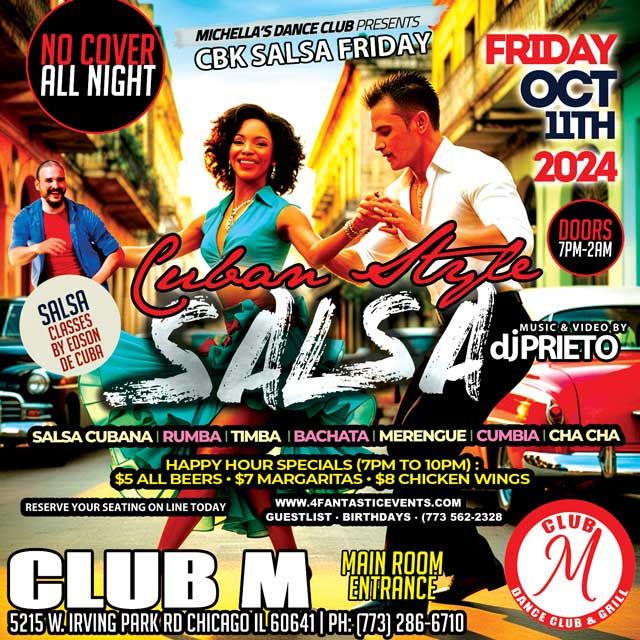 Cuban Style Salsa Friday (No Cover Charge all Night) @ CLUB M