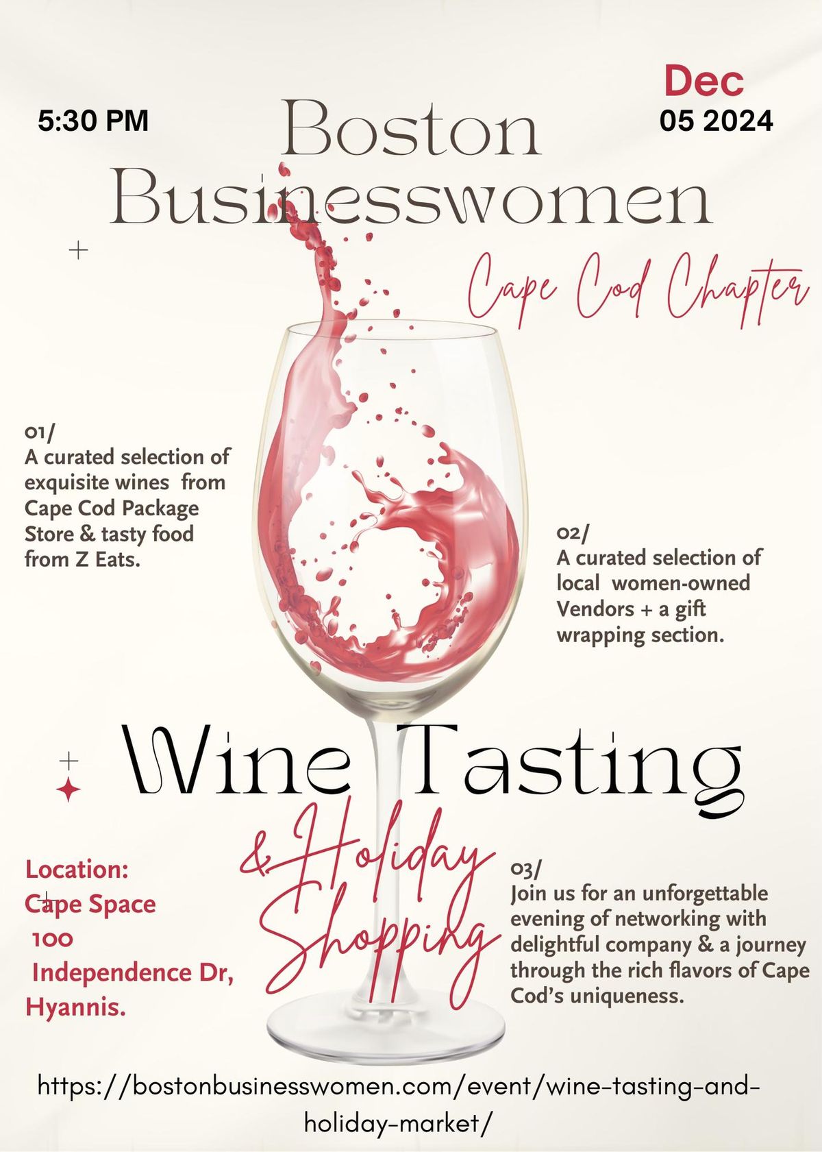 Boston Business Women's Wine Tasting and Shopping Event