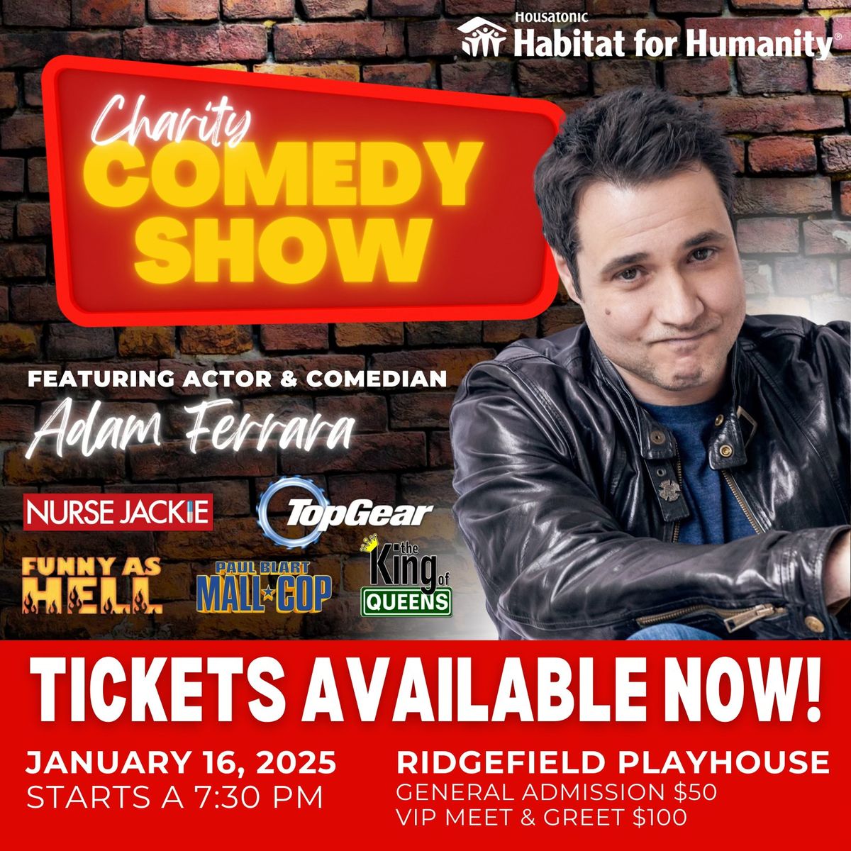 Charity Comedy Show Featuring Actor & Comedian ADAM FERRARA