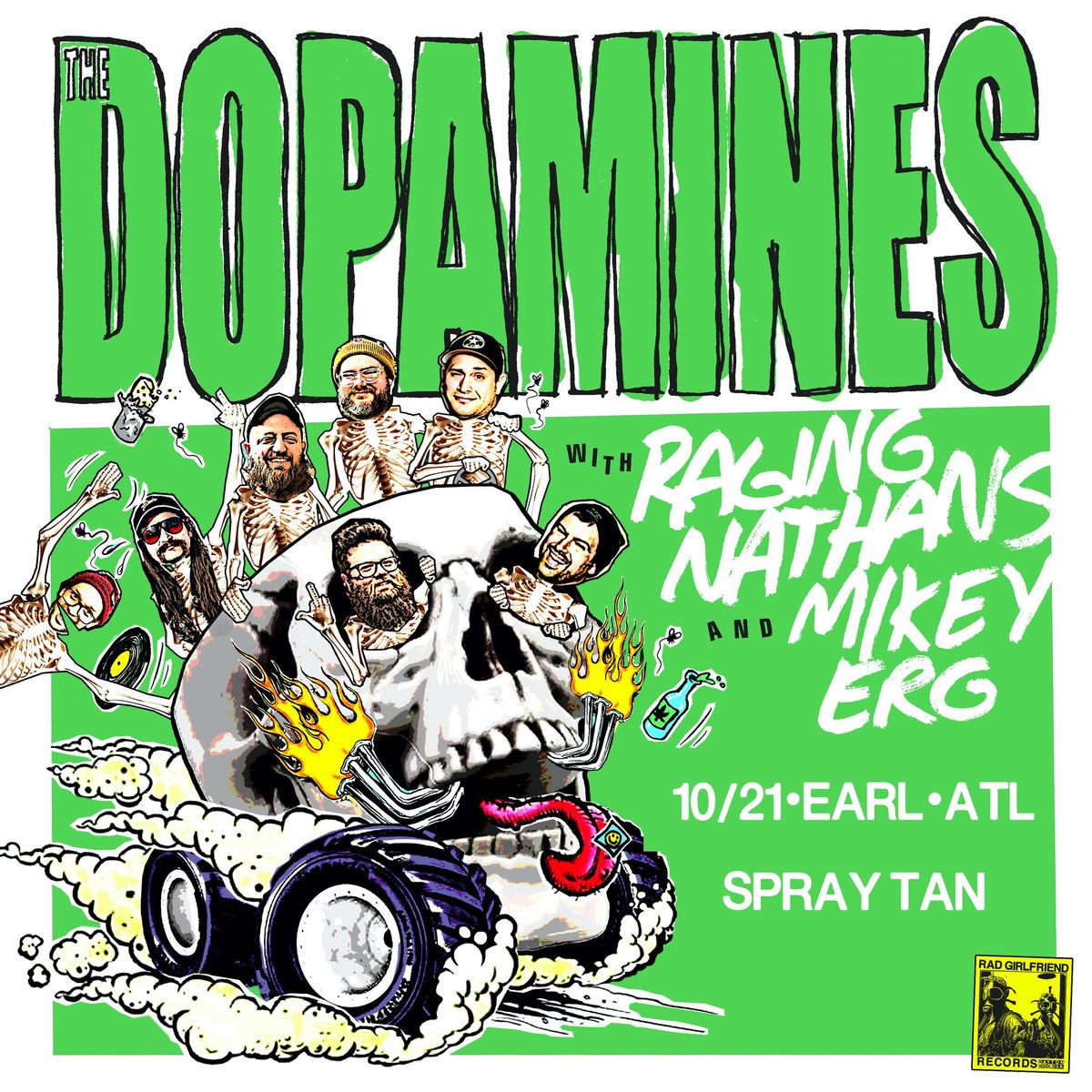 The Dopamines w\/ Raging Nathans, Mikey Erg, & Spray Tan at The EARL