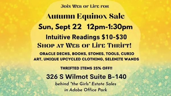 Equinox Community Event- Intuitive Readings & Thrift Shoppe 25% off Sale