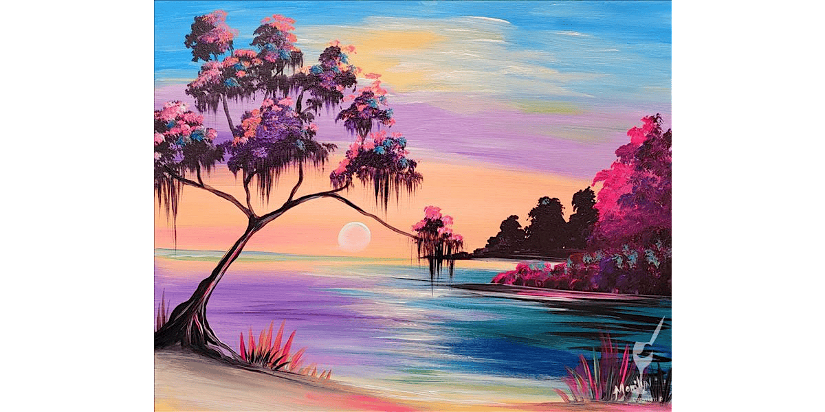 Sunset Over Placid Waters - Paint and Sip in San Antonio | Classpop!\u2122