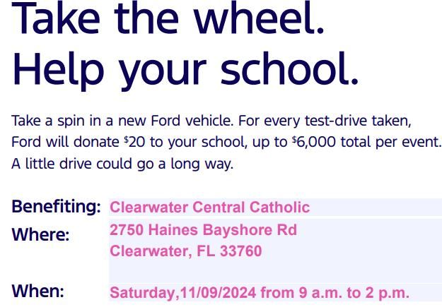 Walker Ford Drive 4 UR School @ Clearwater Central Catholic