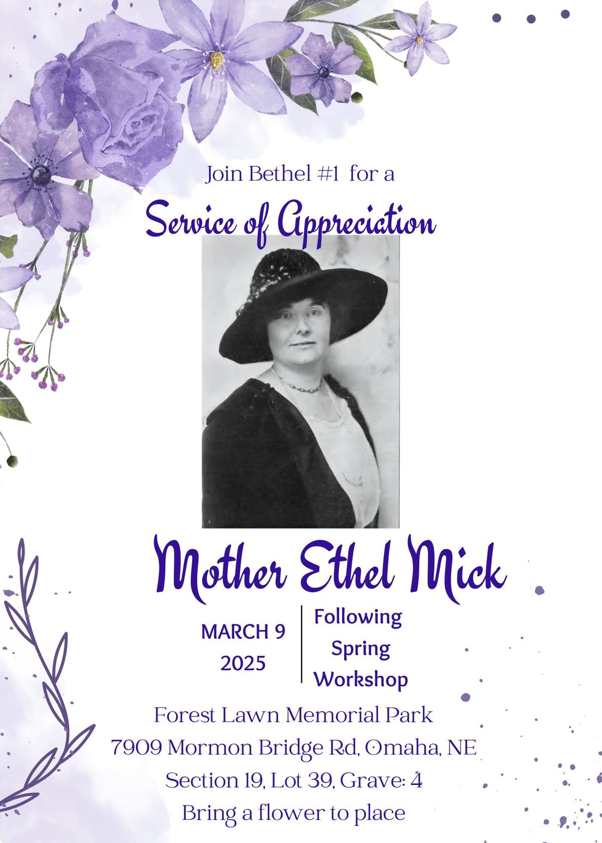 Mother Mick Service of Appreciation