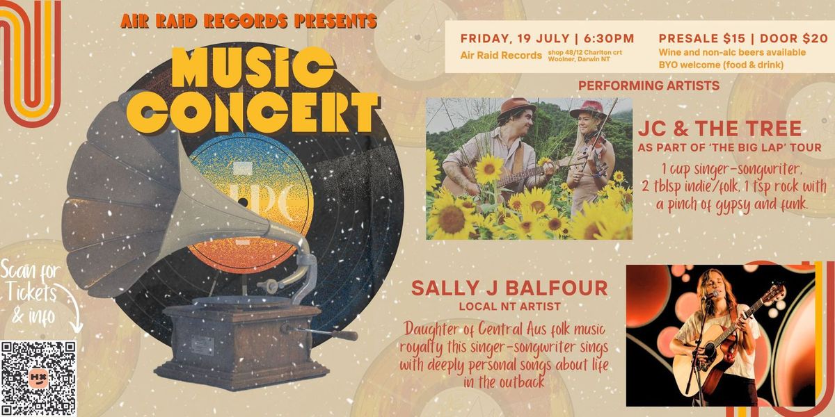 Live music at Air Raid Records w\/ JC & the Tree and Sally J Balfour