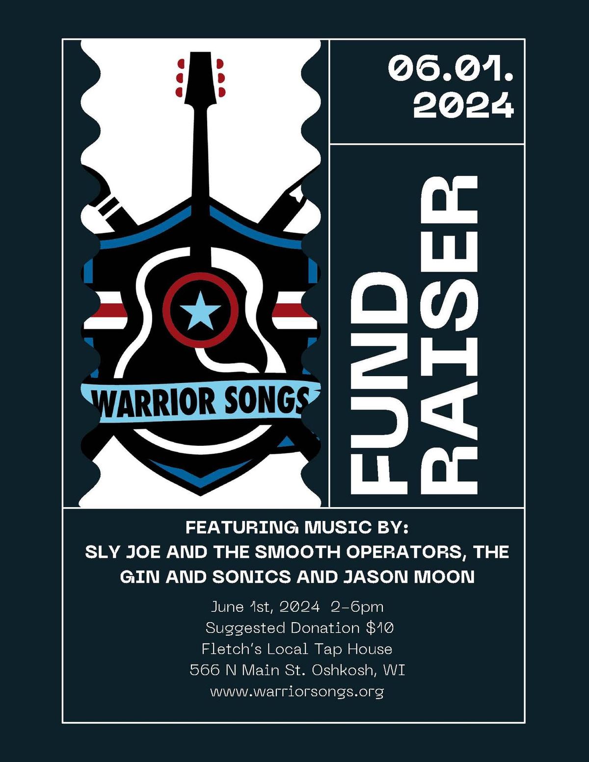 Warrior Songs Fundraiser w\/Sly Joe and The Smooth Operators, The Gin and Sonics, and Jason Moon