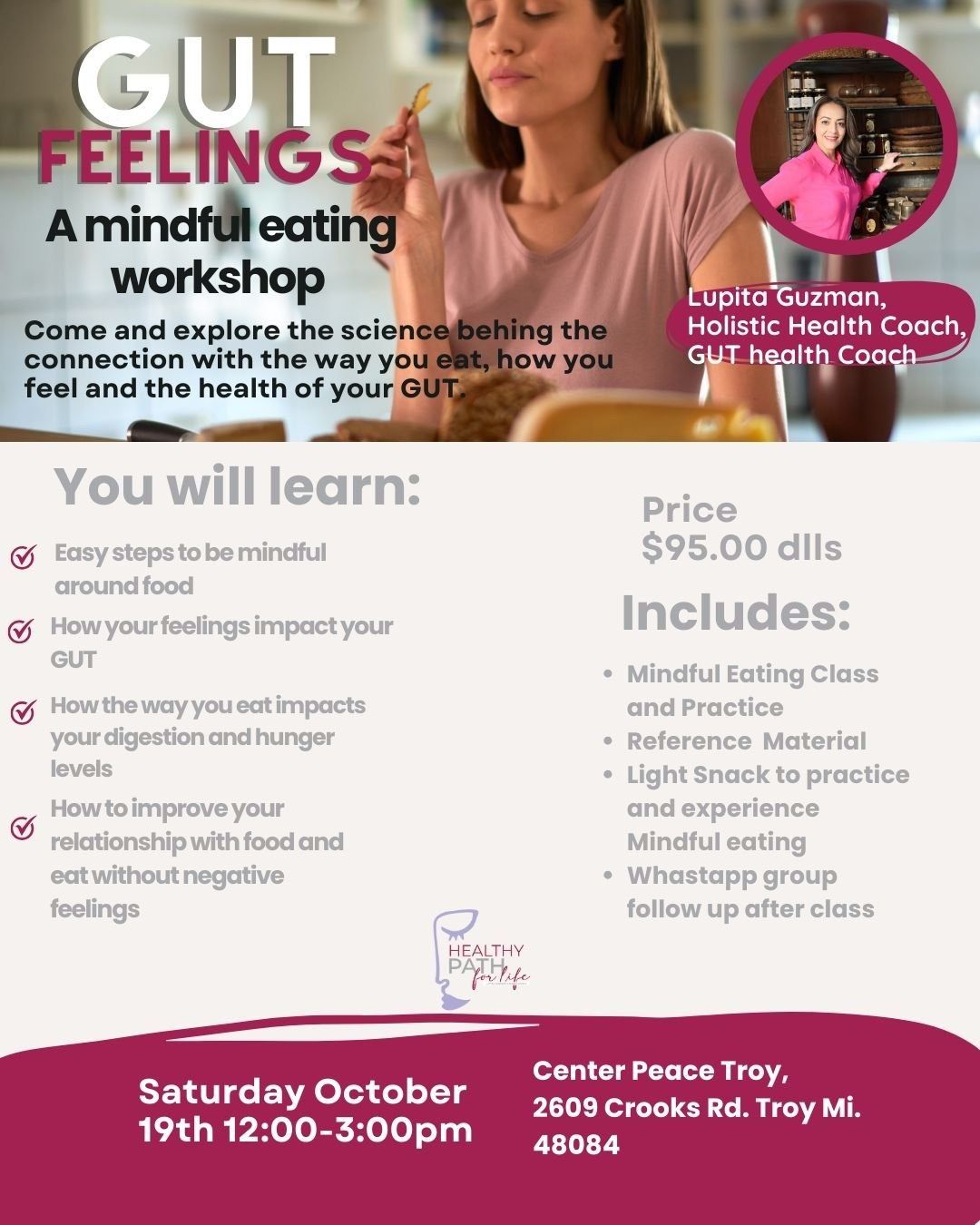 Gut feelings, a mindful eating workshop with Lupita Guzman