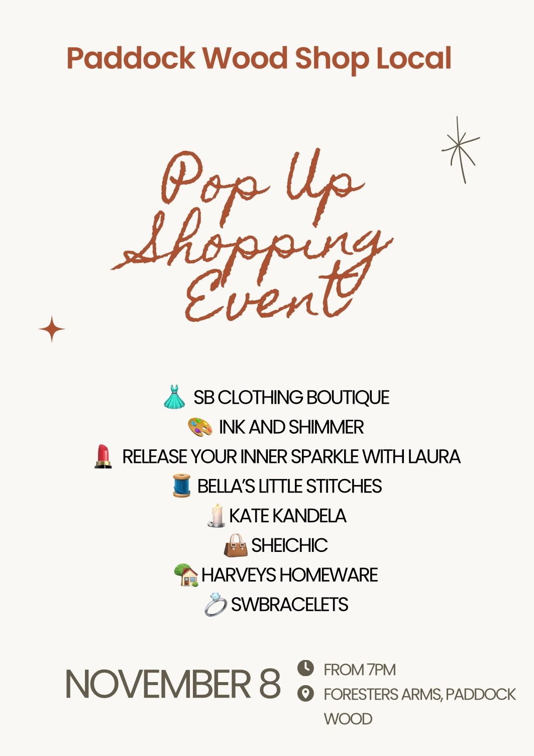 Pop Up Shopping Event, Paddock Wood