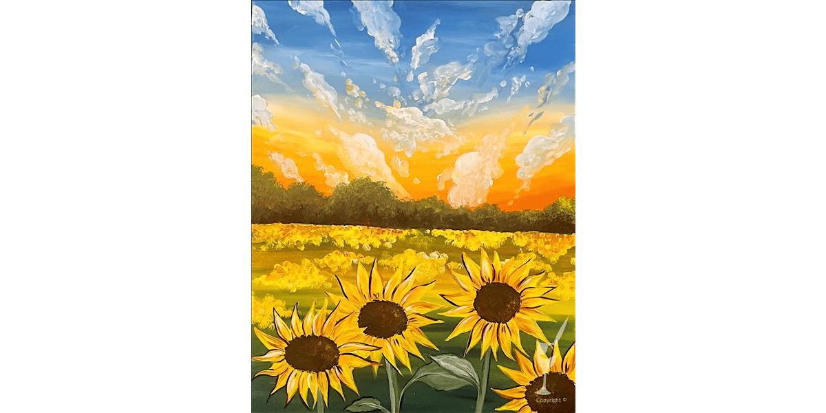 Sunflower Field at Sunset - Paint and Sip in San Antonio | Classpop!\u2122