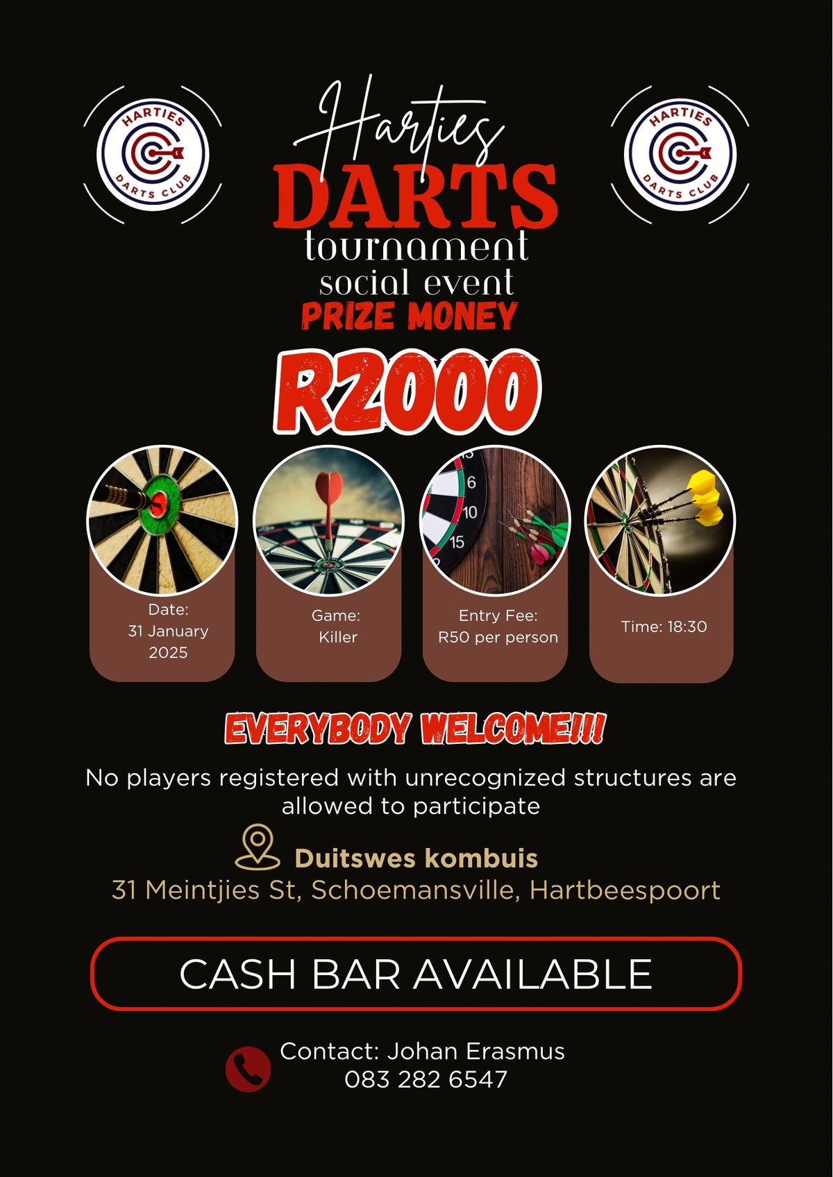 Harties Darts Club's Darts Tournament