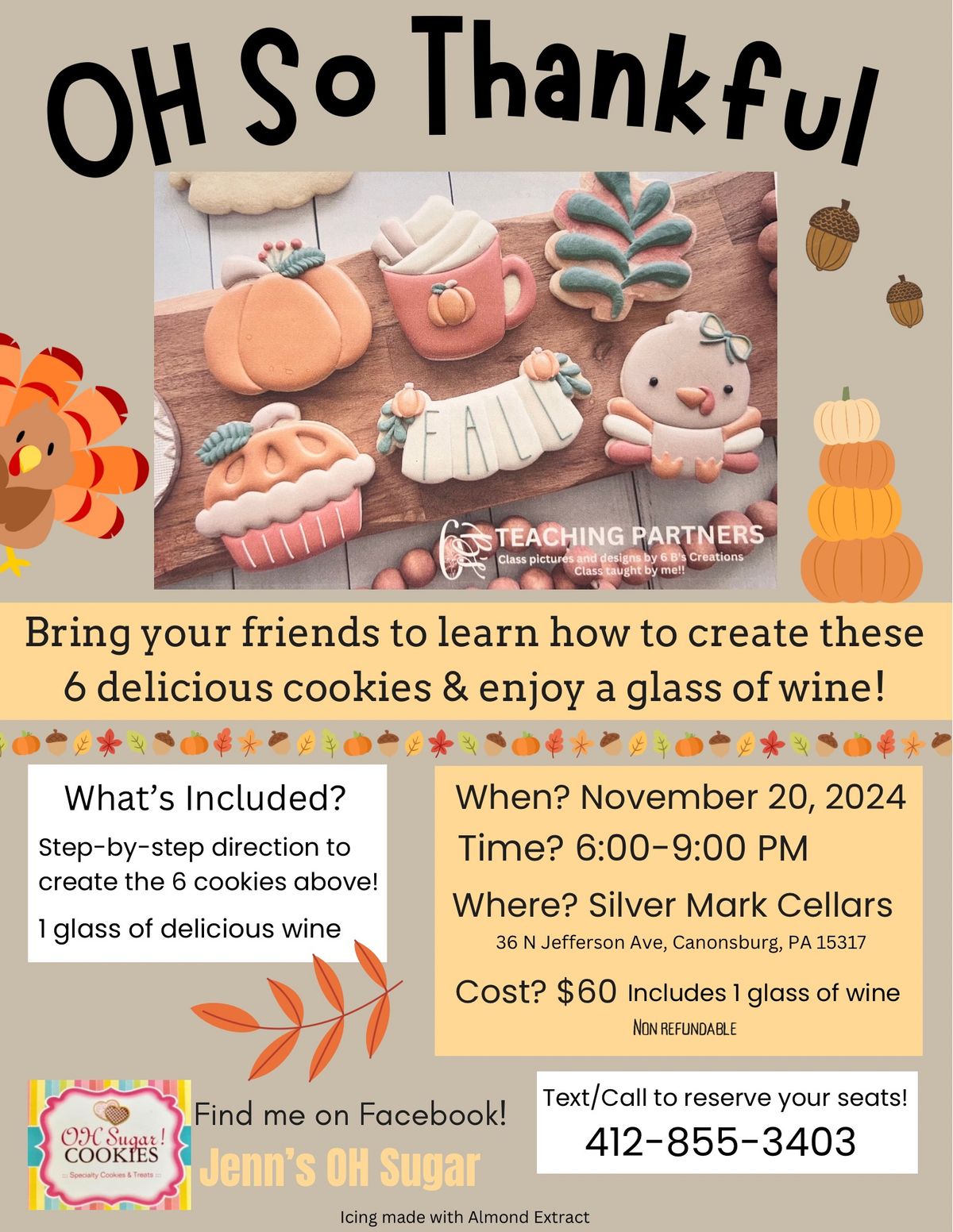 Thanksgiving Cookie Decorating Class