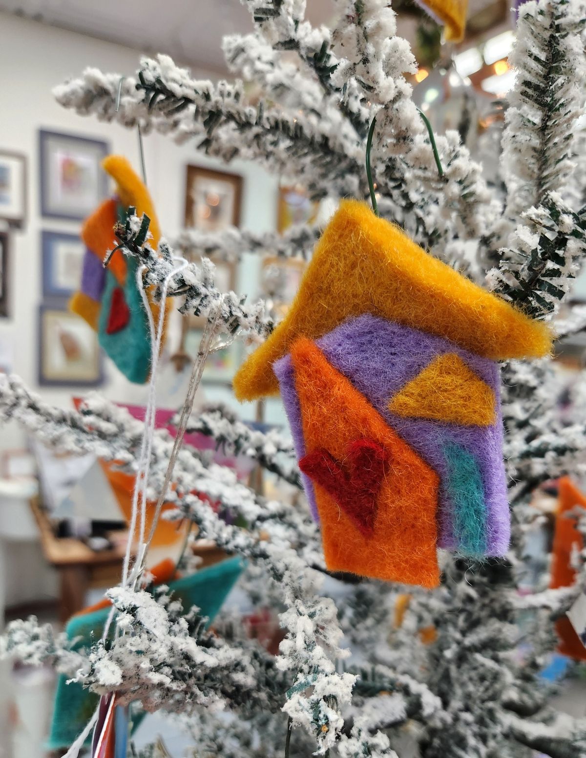 Valentine felted ornament