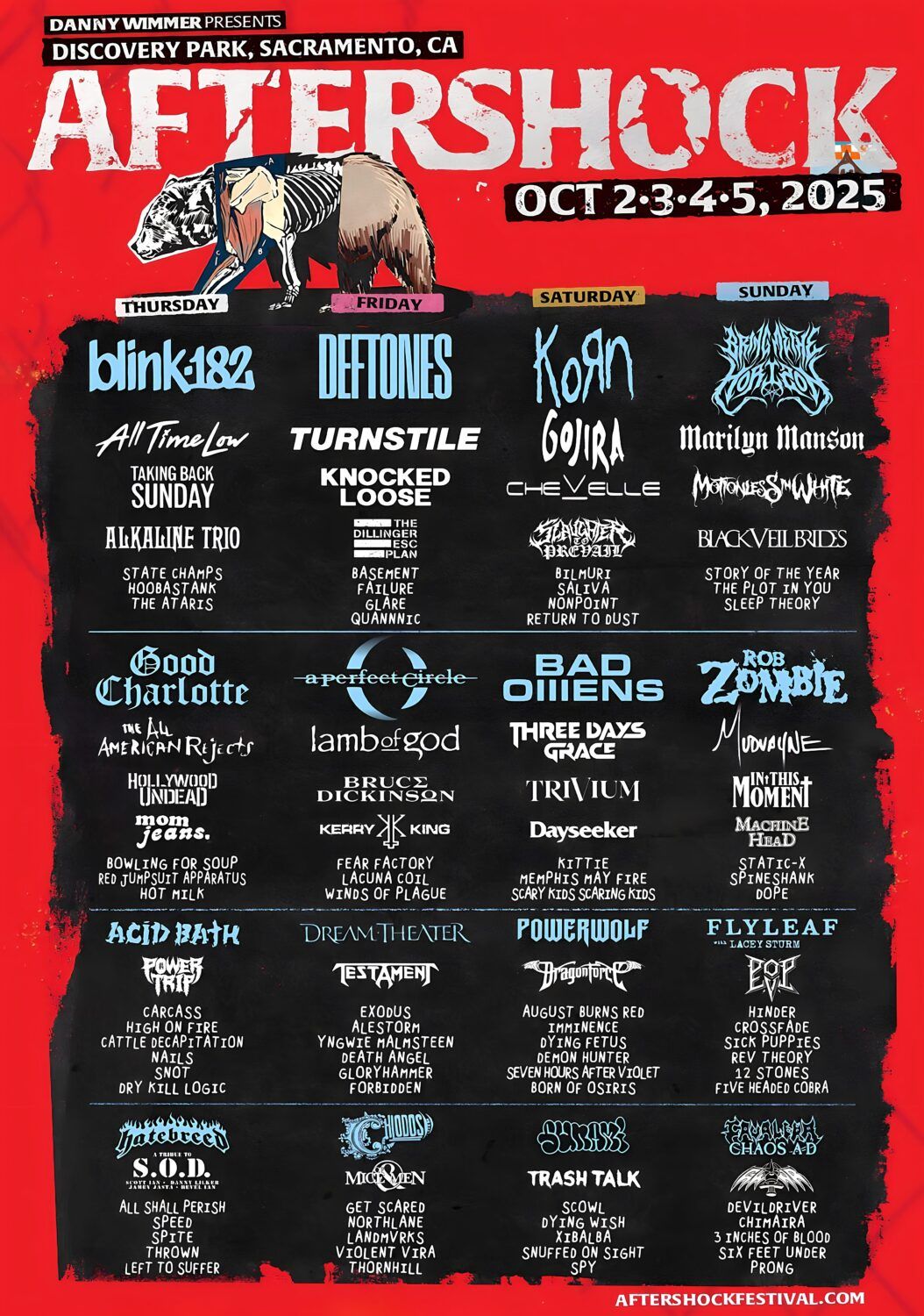 Aftershock Festival: Blink-182  All Time Low  Taking Back Sunday & Alkaline Trio - Thursday