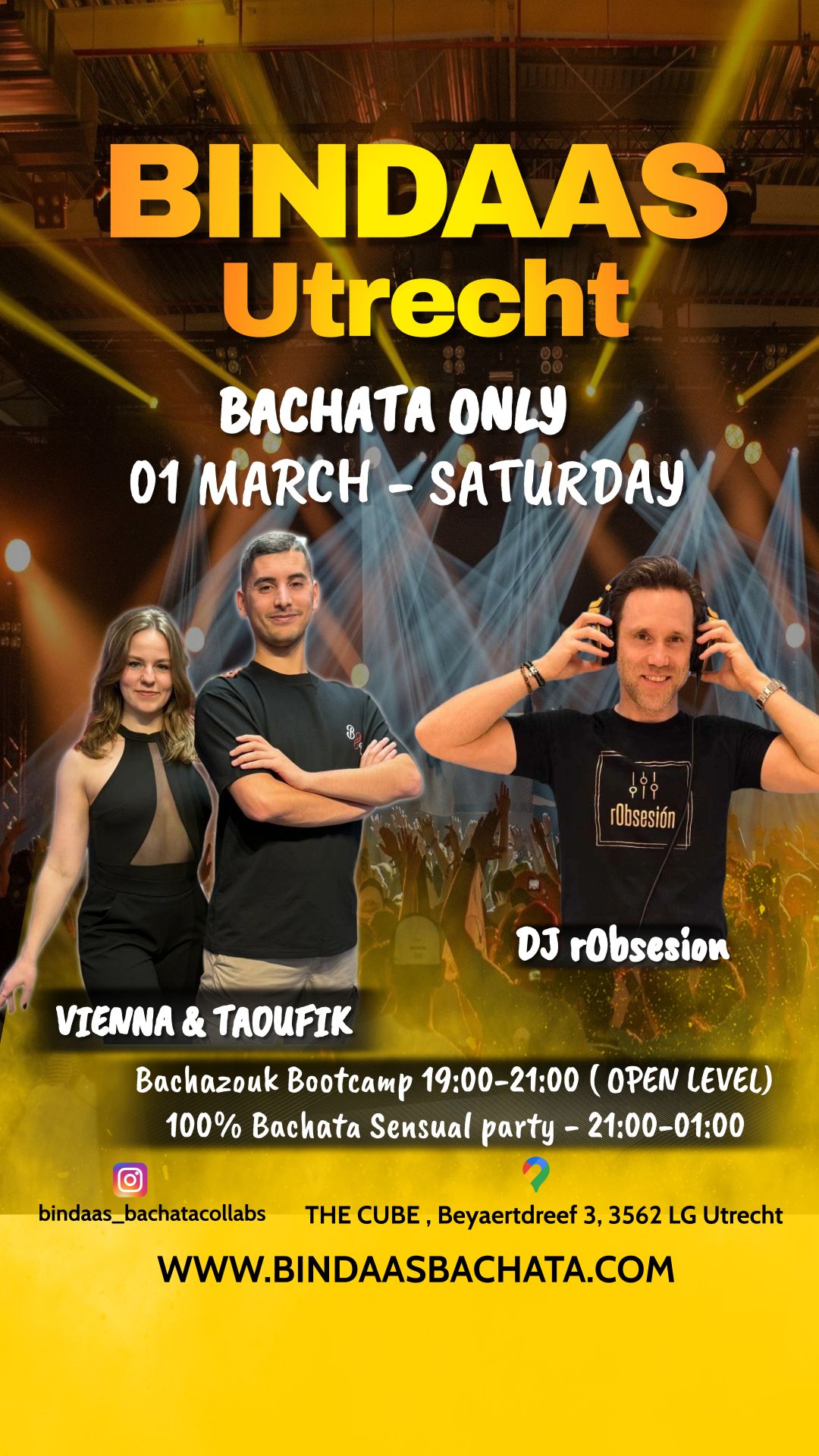 BINDAAS UTRECHT - Bachazouk Bootcamp & 100% Bachata Sensual Party - March 1,2025