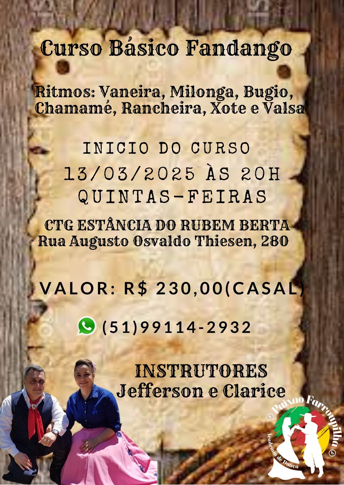 Curso B\u00e1sico no CTG Est\u00e2ncia do Rubem Berta