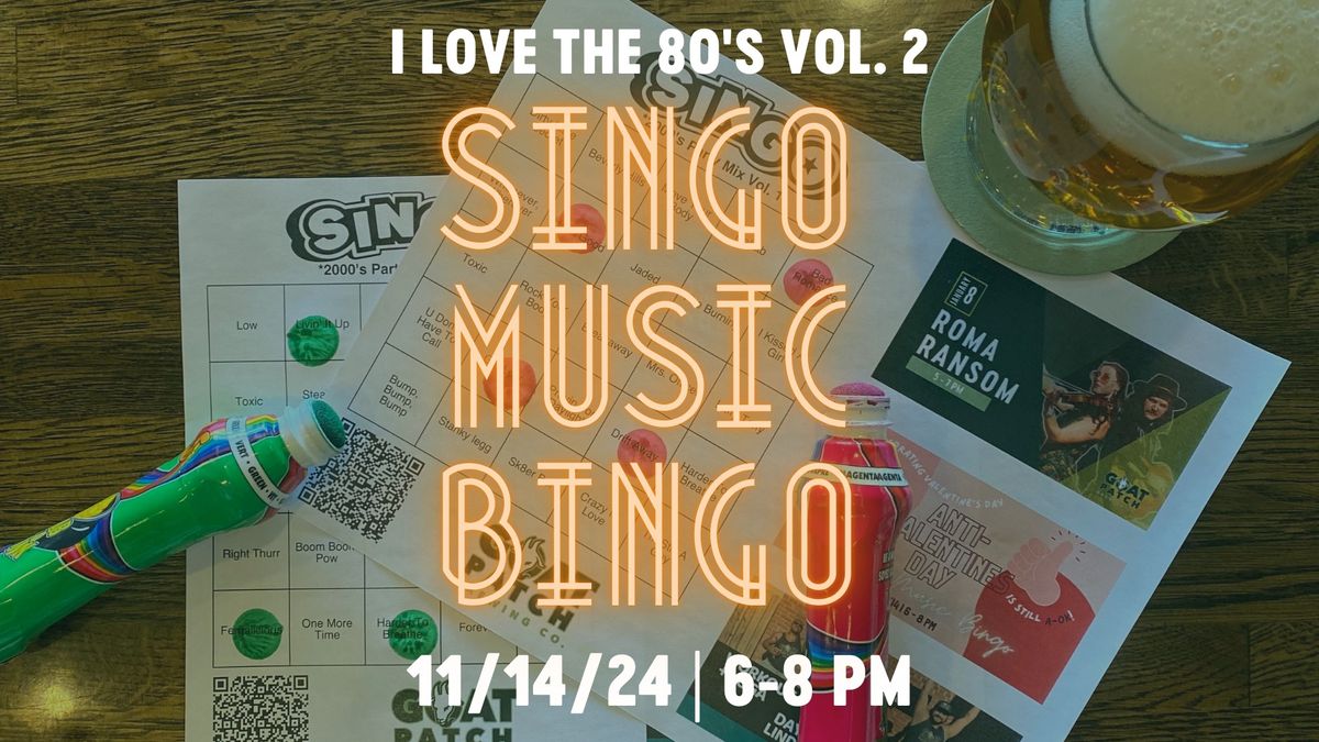 Singo Music Bingo: I Love the 80's Vol. 2