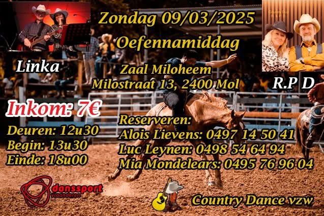 Country & linedance oefennamiddag met Linka en Ricky & Petra D