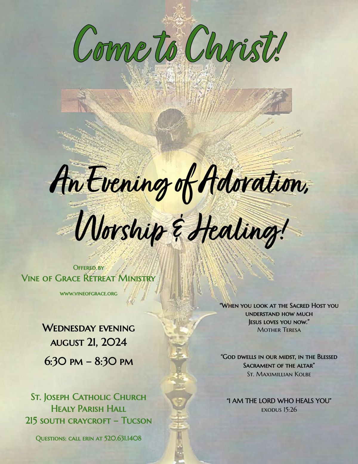 Vine Of Grace: An Evening of Adoration, Worship and Healing!