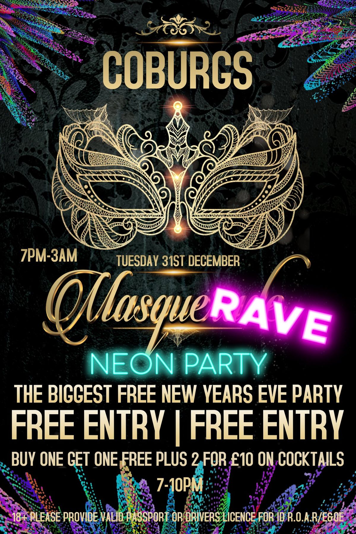 MASQUERAVE NEON PARTY | BIGGEST FREE ENTRY NEW YEARS EVE PARTY