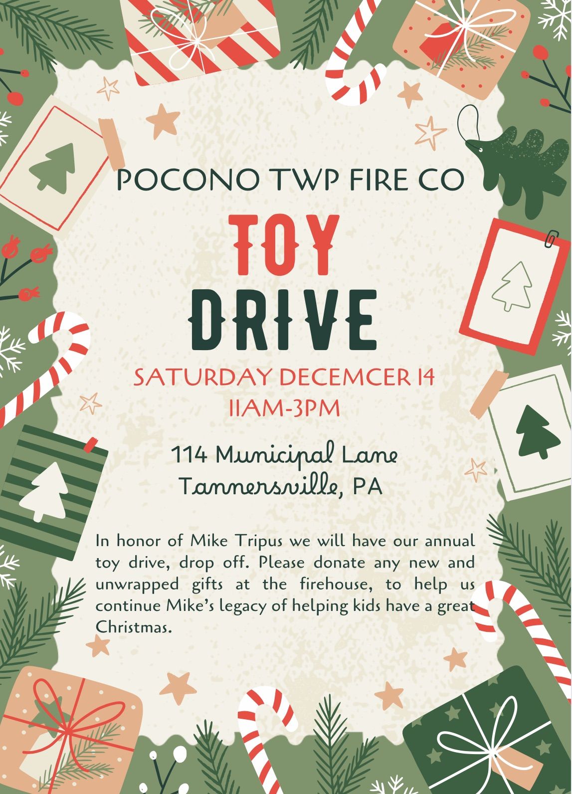 PTVFC ANNUAL TOY DRIVE