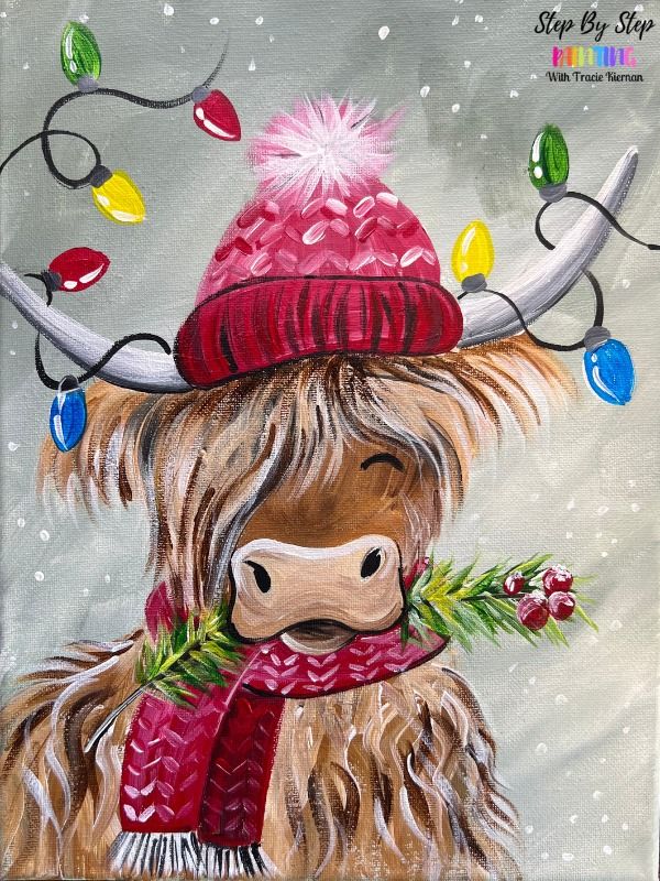 Paint a Festive Highland Cow