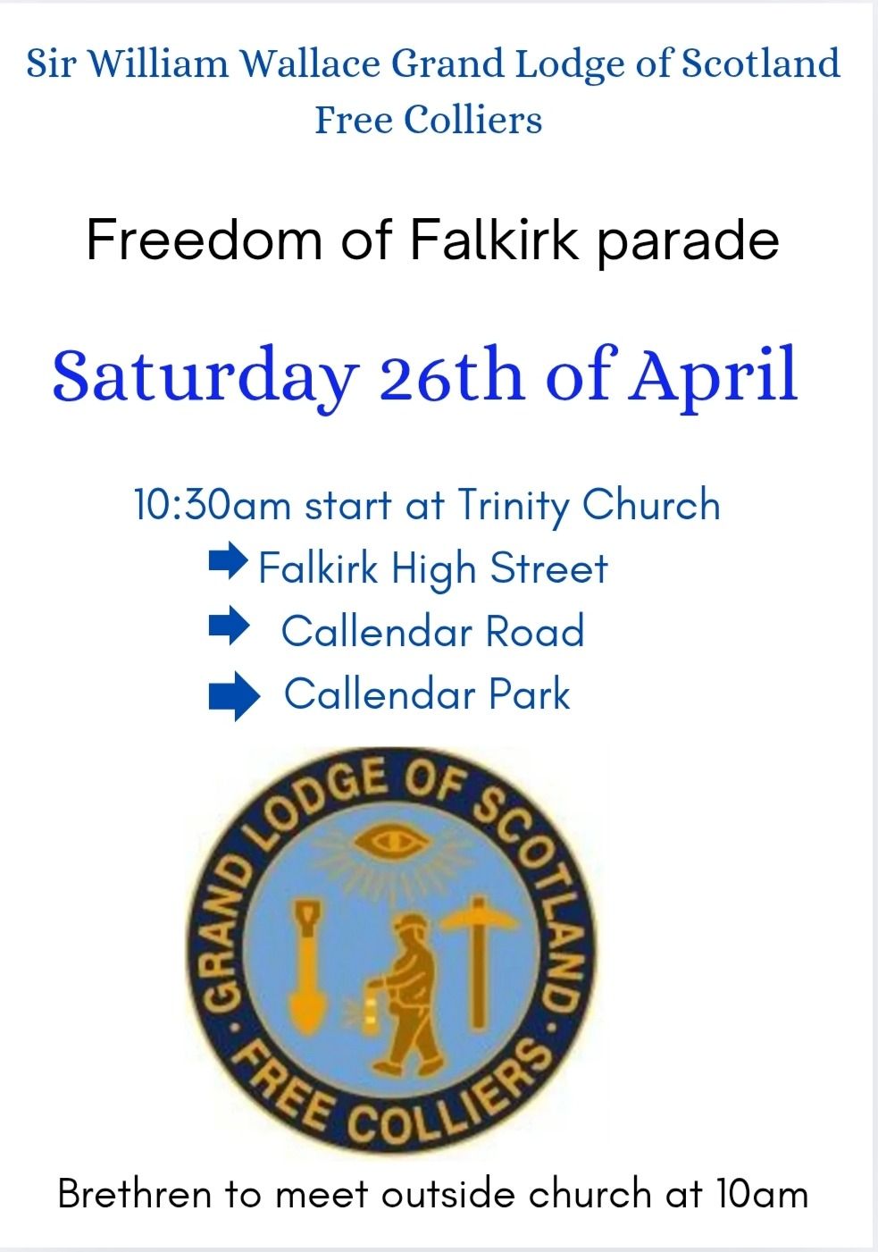 Free Colliers freedom of Falkirk parade 