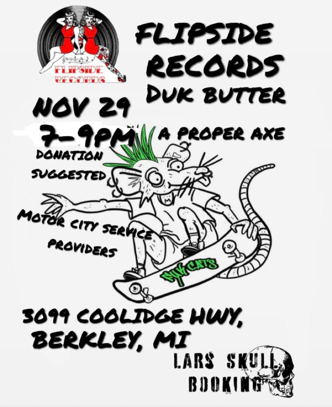 BLACK FRIDAY SHOW: DUK BUTTER, A PROPER AXE, MOTOR CITY SERVICE PROVIDERS