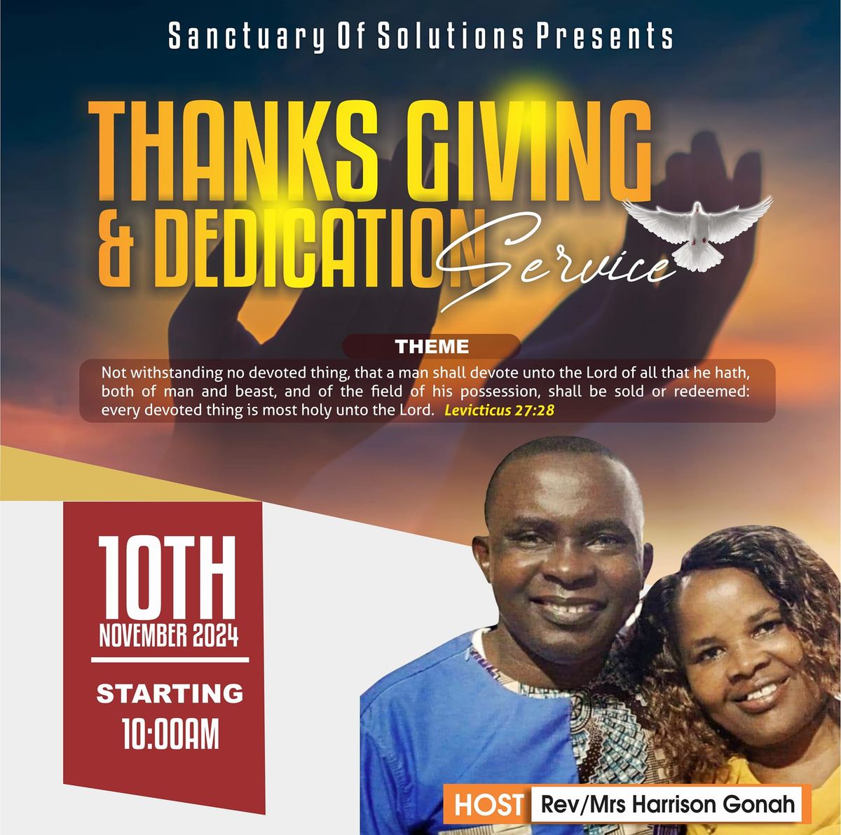 Thank giving and dedication service.