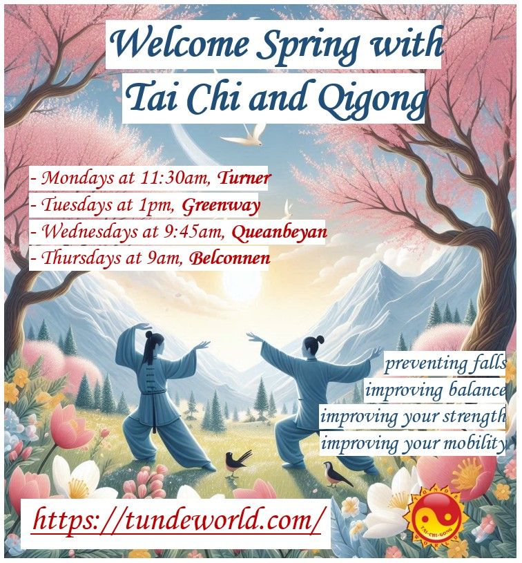 Queanbeyan Tai Chi and Qigong classes every Wednesday at 9:45 am