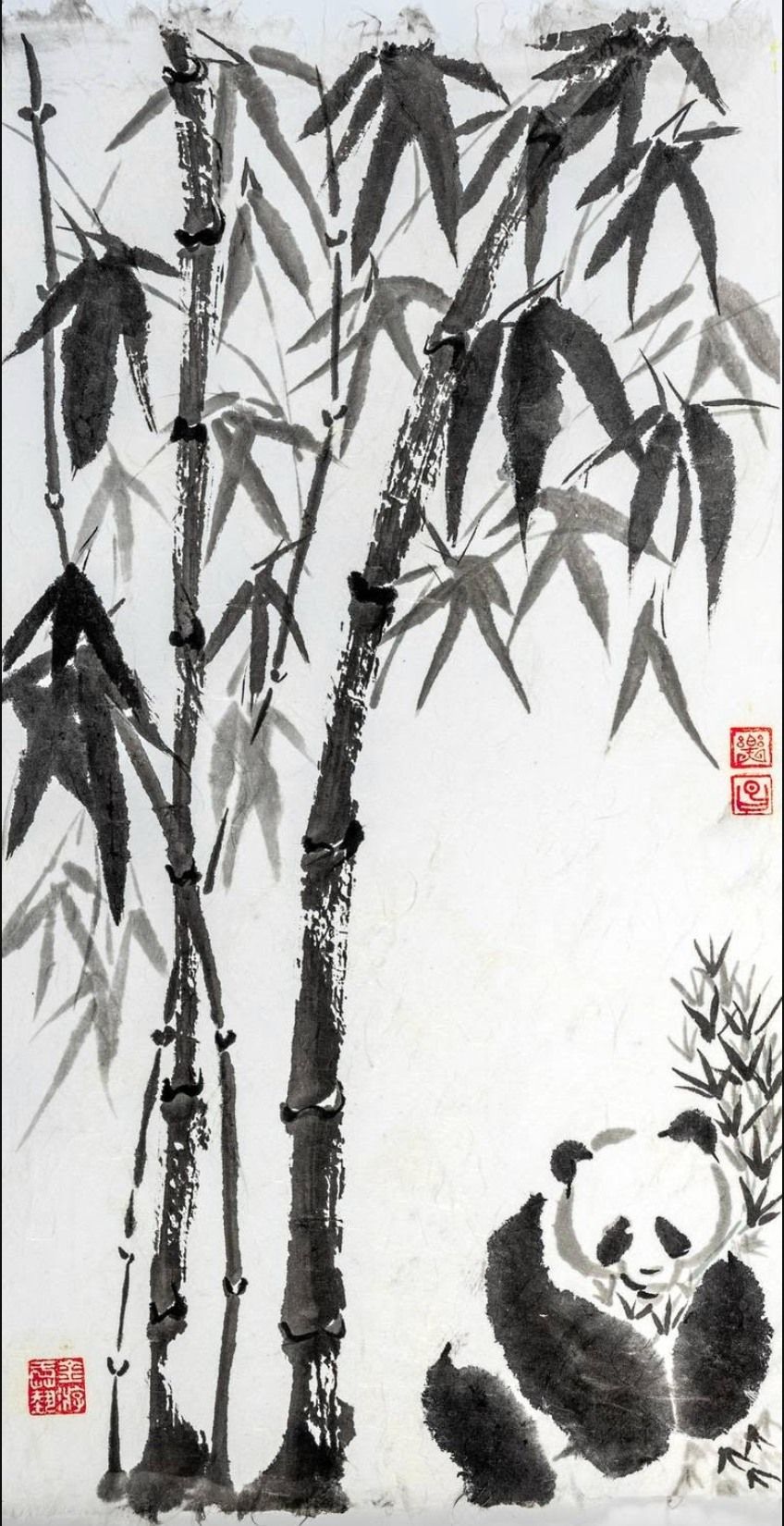 CHINESE BRUSH ART  PAINTING  OF A PANDA & BAMBOO WORKSHOP WITH  MARIE VIGLAS