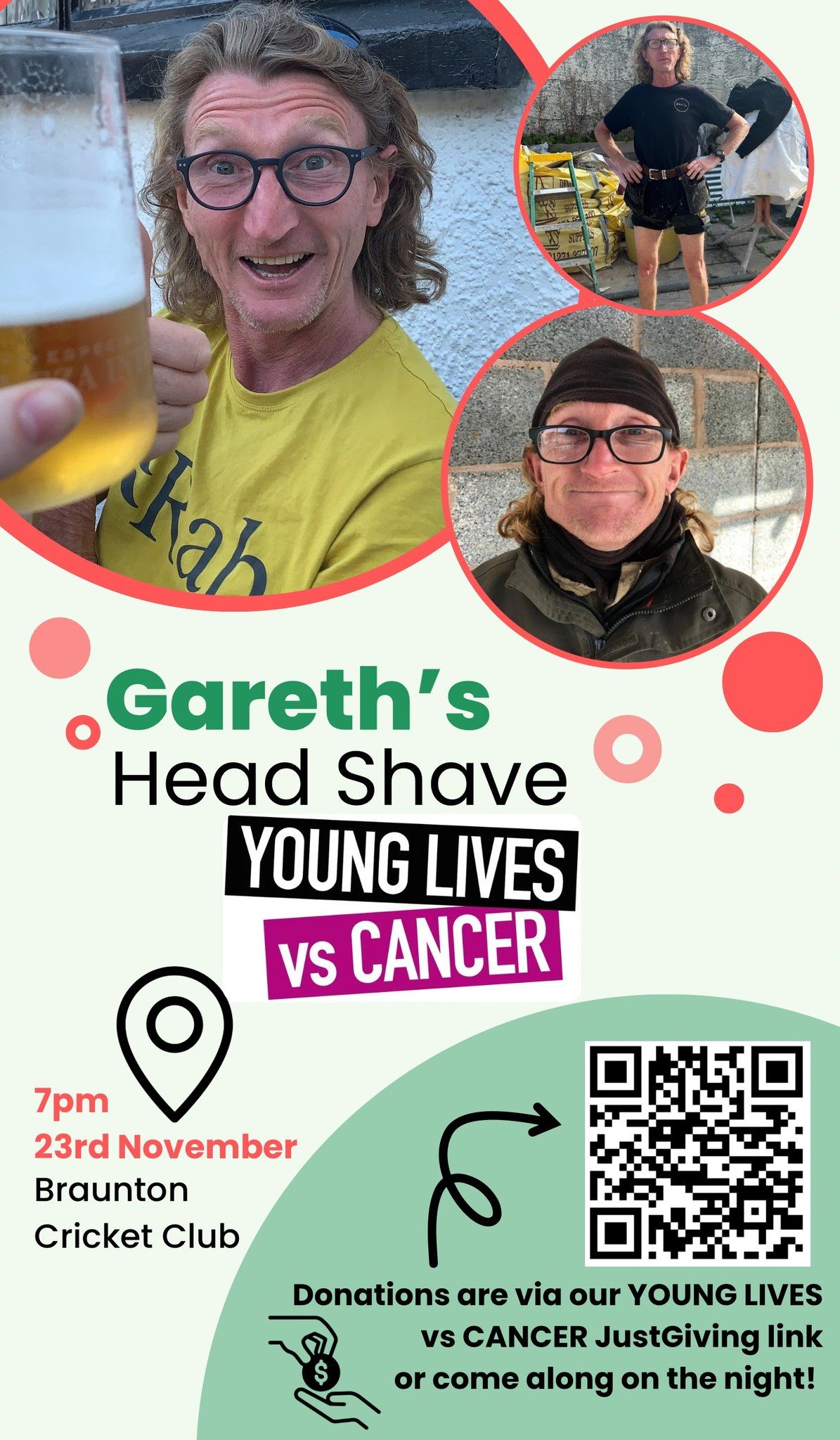 Gareth\u2019s Head Shave for Young Lives vs Cancer 