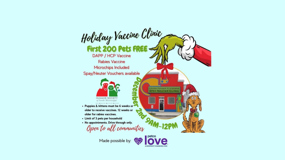 FREE Holiday Pet Vaccine Clinic at HSSM