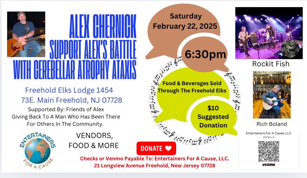 Support Alex Chernick's Battle with Cerebellar Atrophy Ataxis @ Freehold Elks Lodge 1454