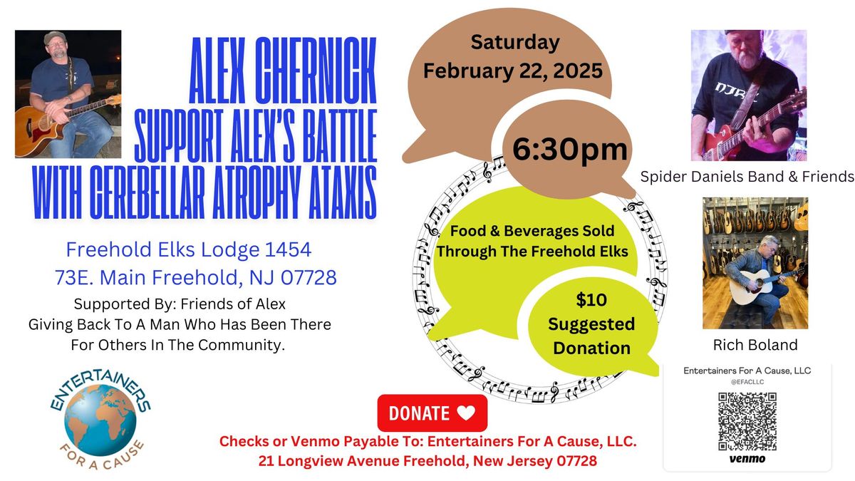 Support Alex Chernick's Battle with Cerebellar Atrophy Ataxis @ Freehold Elks Lodge 1454