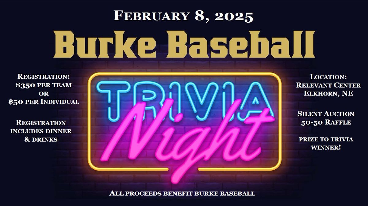 Burke Baseball Trivia Night Fundraiser