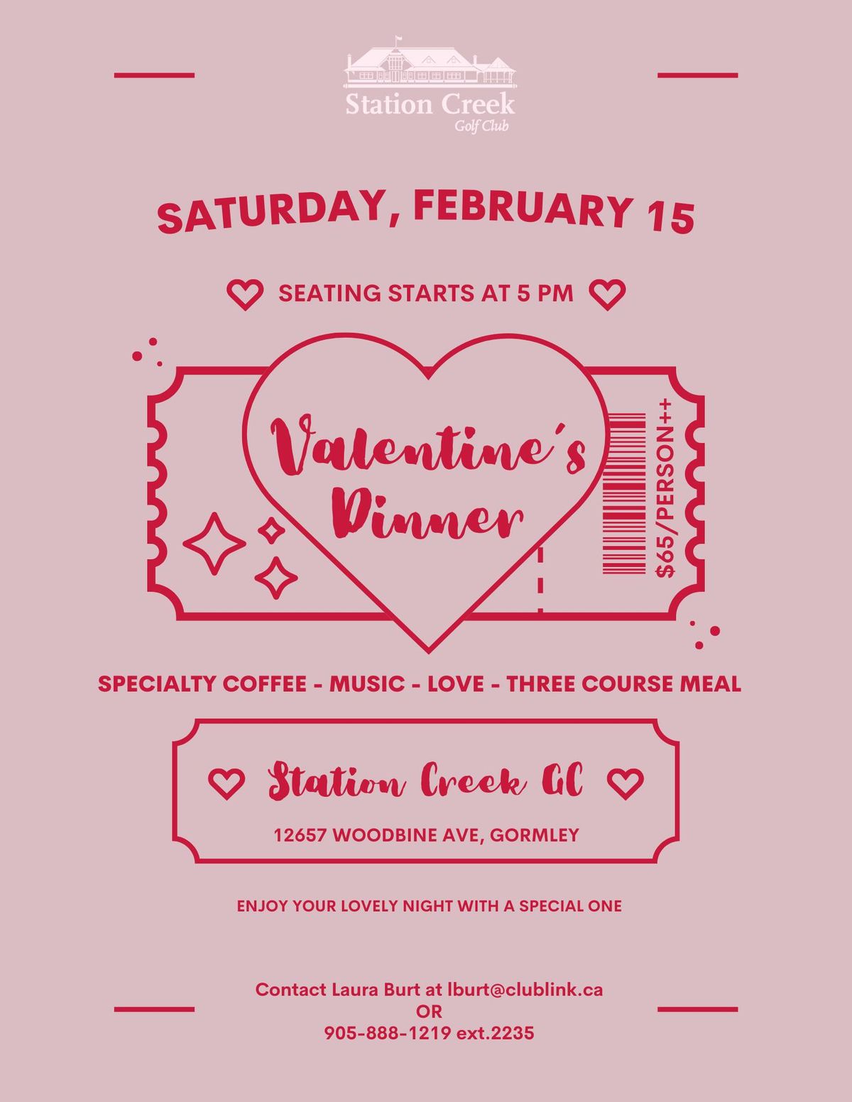 Valentine's Day Dinner at Station Creek Golf