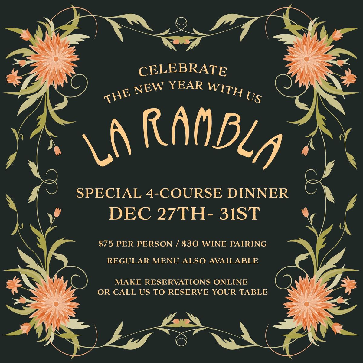 Special 4-Course New Year Dinner