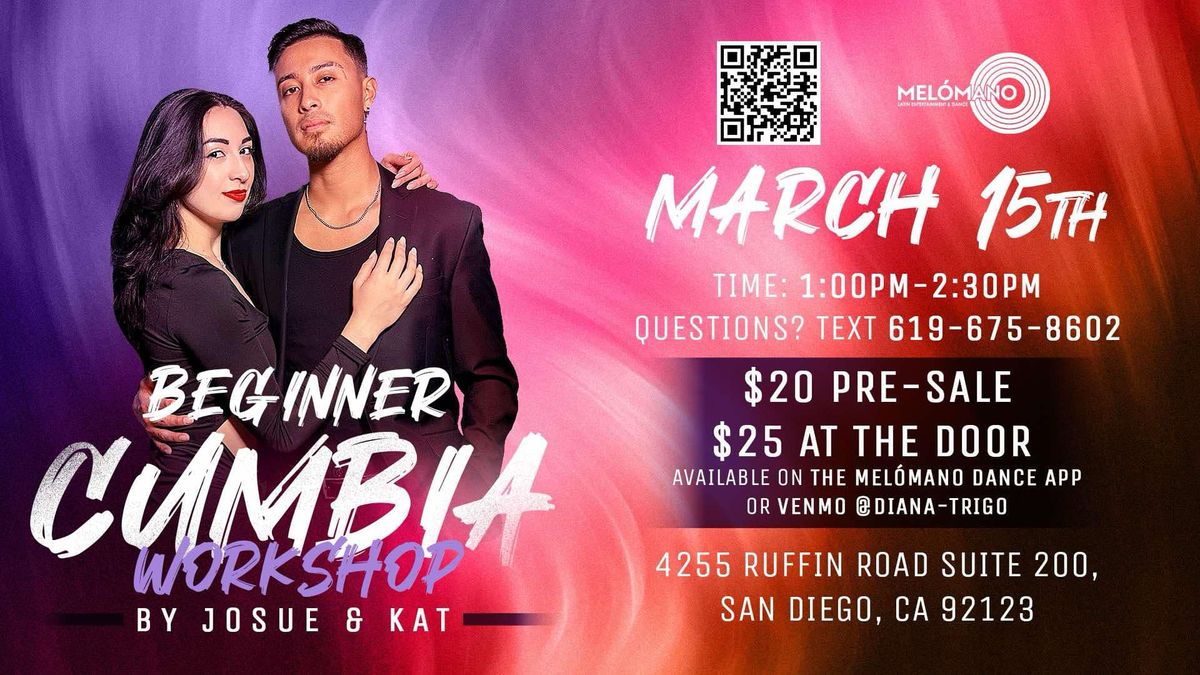 Beginner Cumbia Workshop with Josue & Kat! 3\/15!!