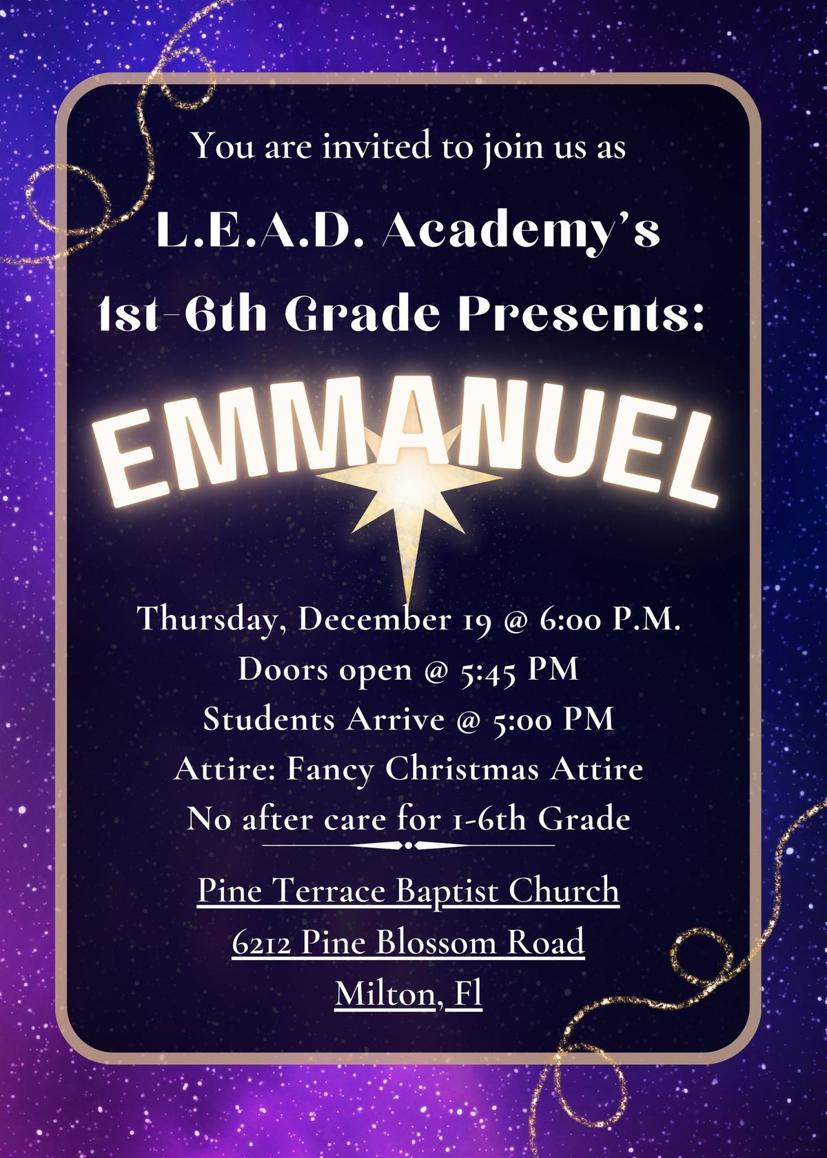 L.E.A.D Academy\u2019s 1st-6th grade Christmas Program