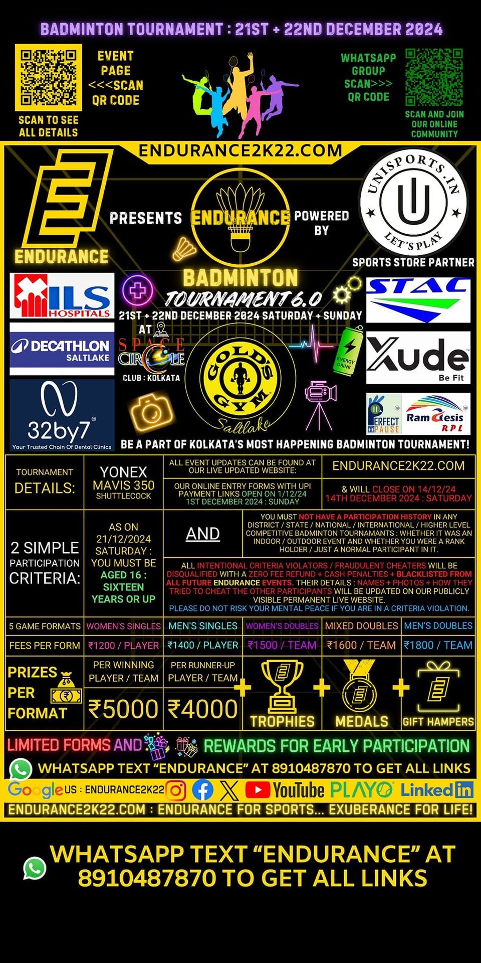 Endurance Badminton Tournament 6.0