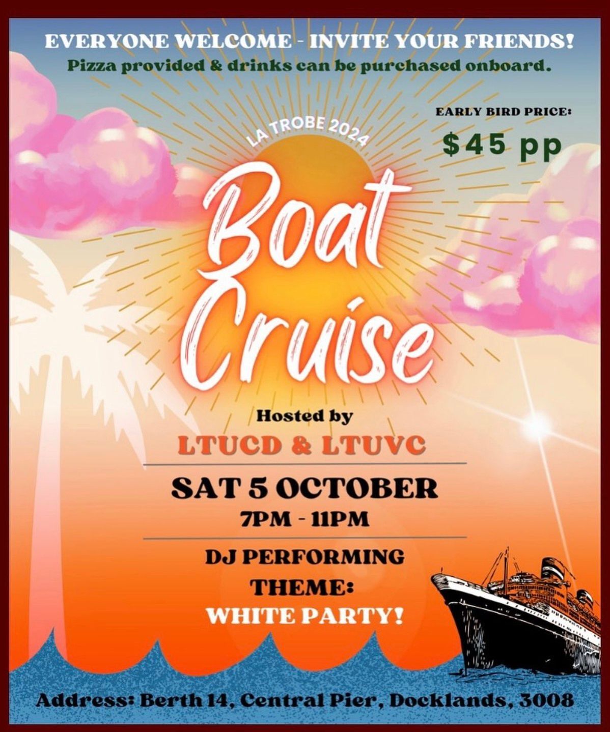 LTUVC x LTU ACU Swinburne RMIT Cheer and Dance Boat Cruise