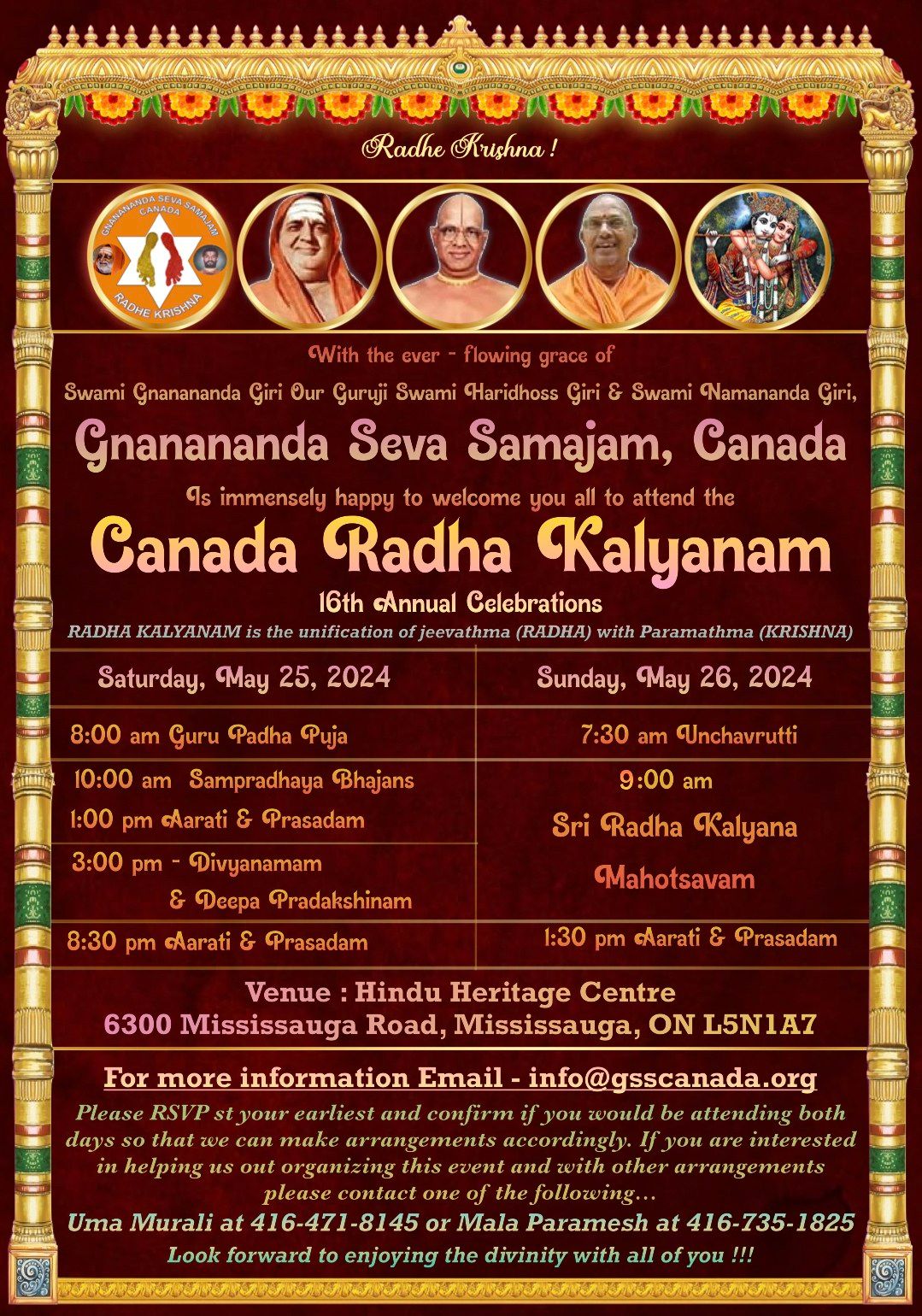16th Annual Canada Radha Kalyanam