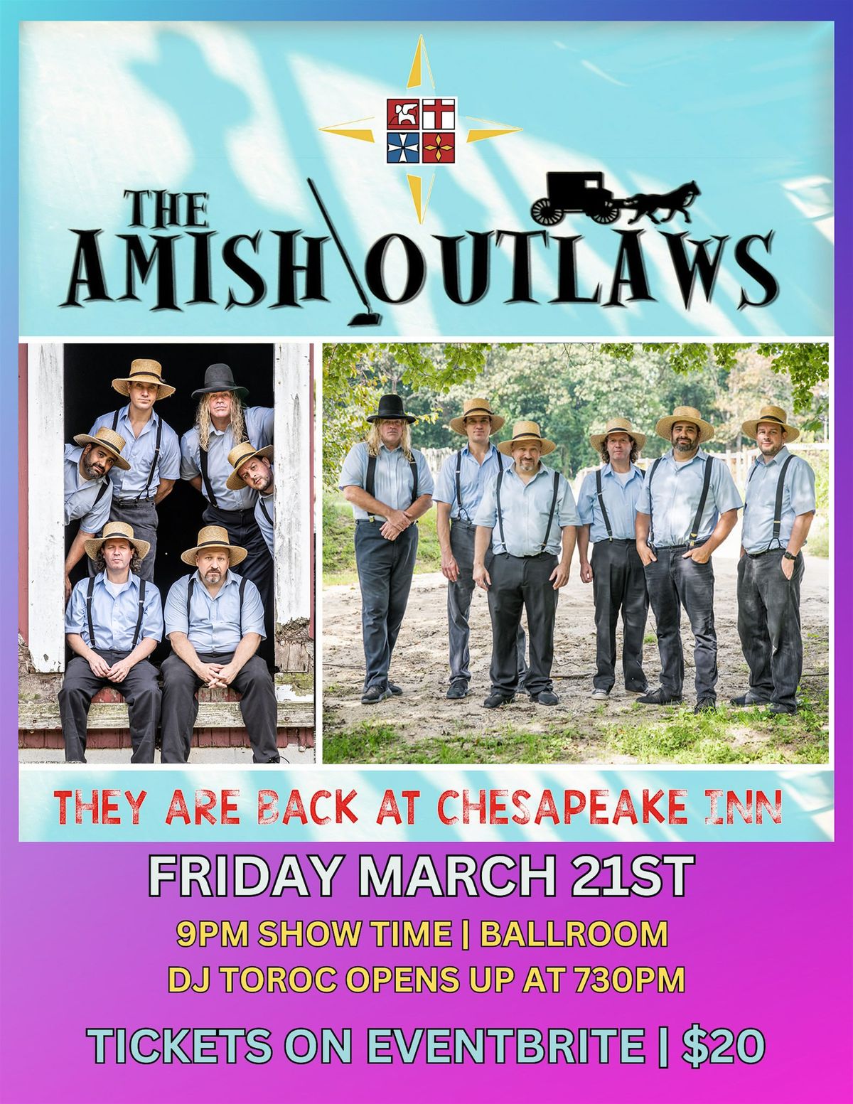 The Amish Outlaws Concert in The Ballroom at Chesapeake Inn