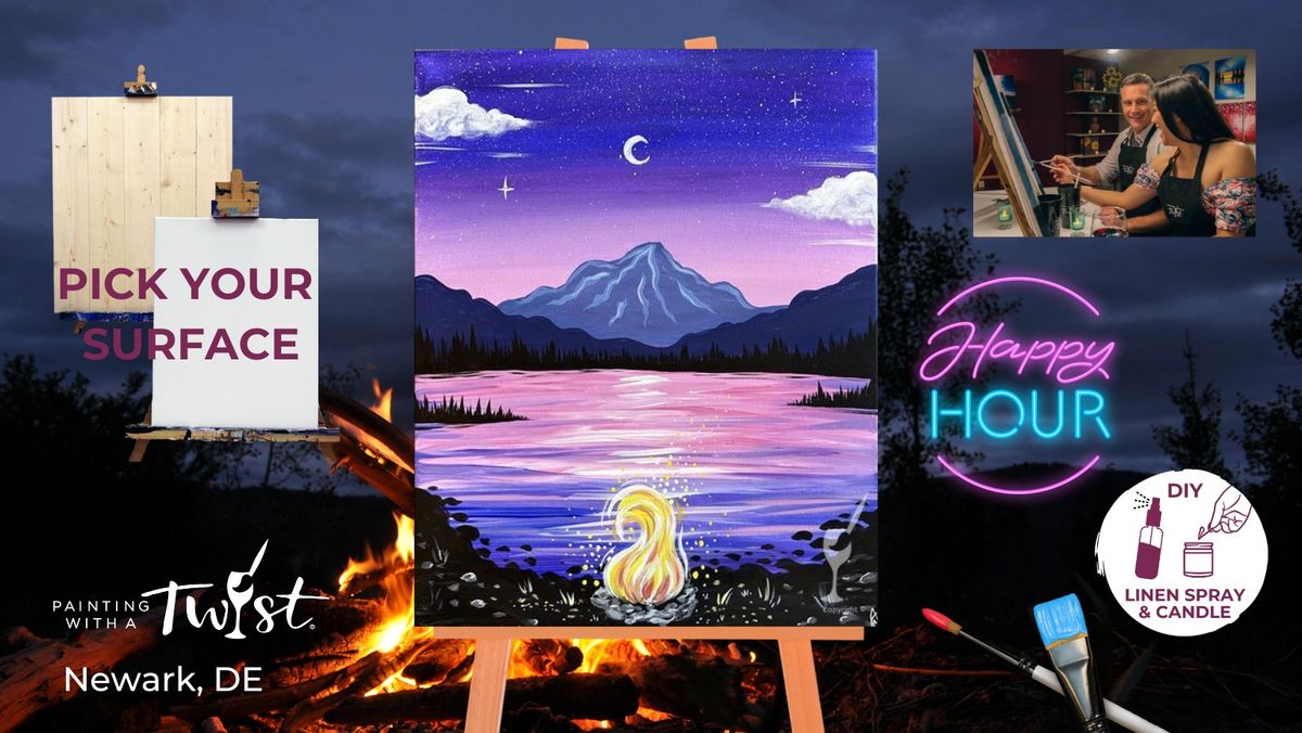 Paint & Sip - Happy Hour: Mountain Campfire - $5 Off