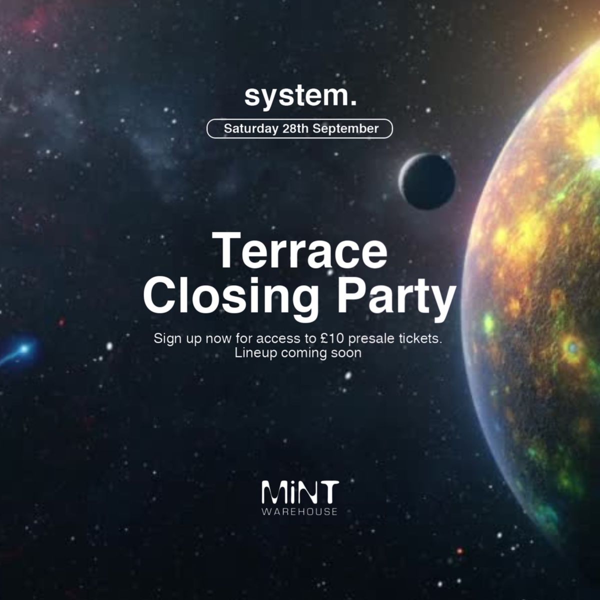 system. Terrace Closing Party