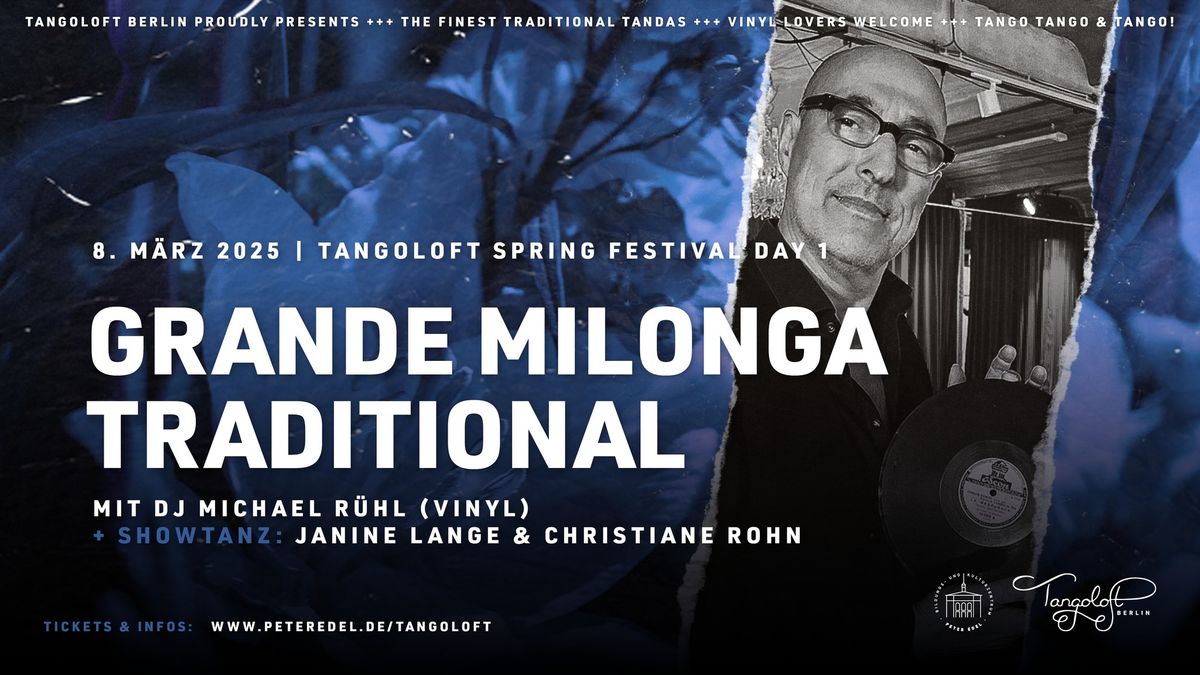 GRANDE MILONGA TRADITIONAL mit DJ Michael R\u00fchl | Showtanz: Janine Lange + Christiane Rohn